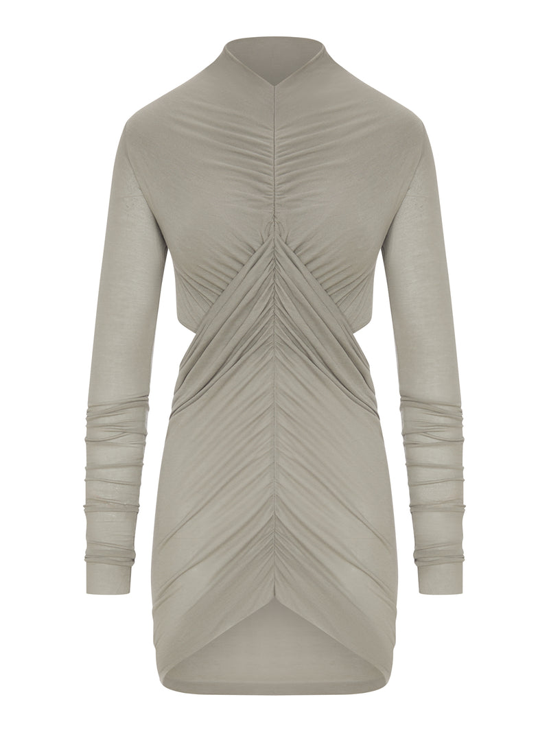 LONG DRAPED VISCOSE T-SHIRT WITH LONG SLEEVES
