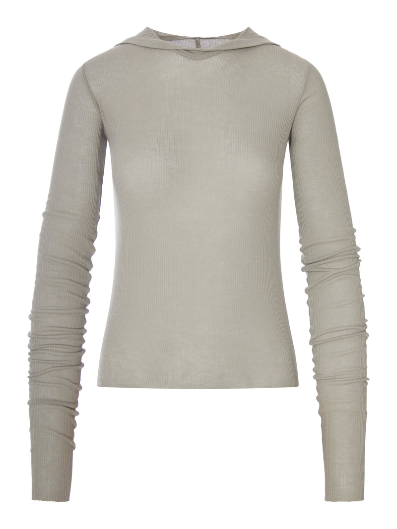 RIBBED KNIT HOODIE