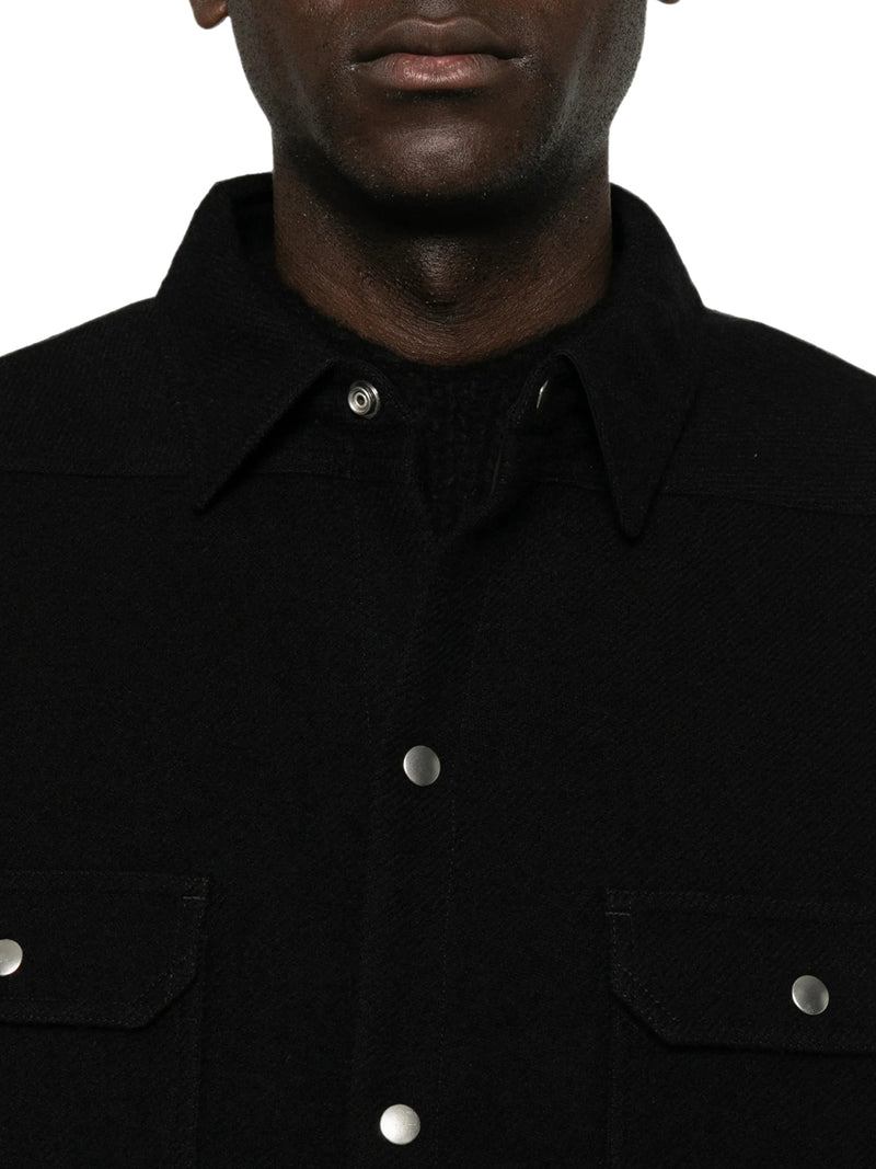 WOOL OVERSHIRT WITH SNAP BUTTONS