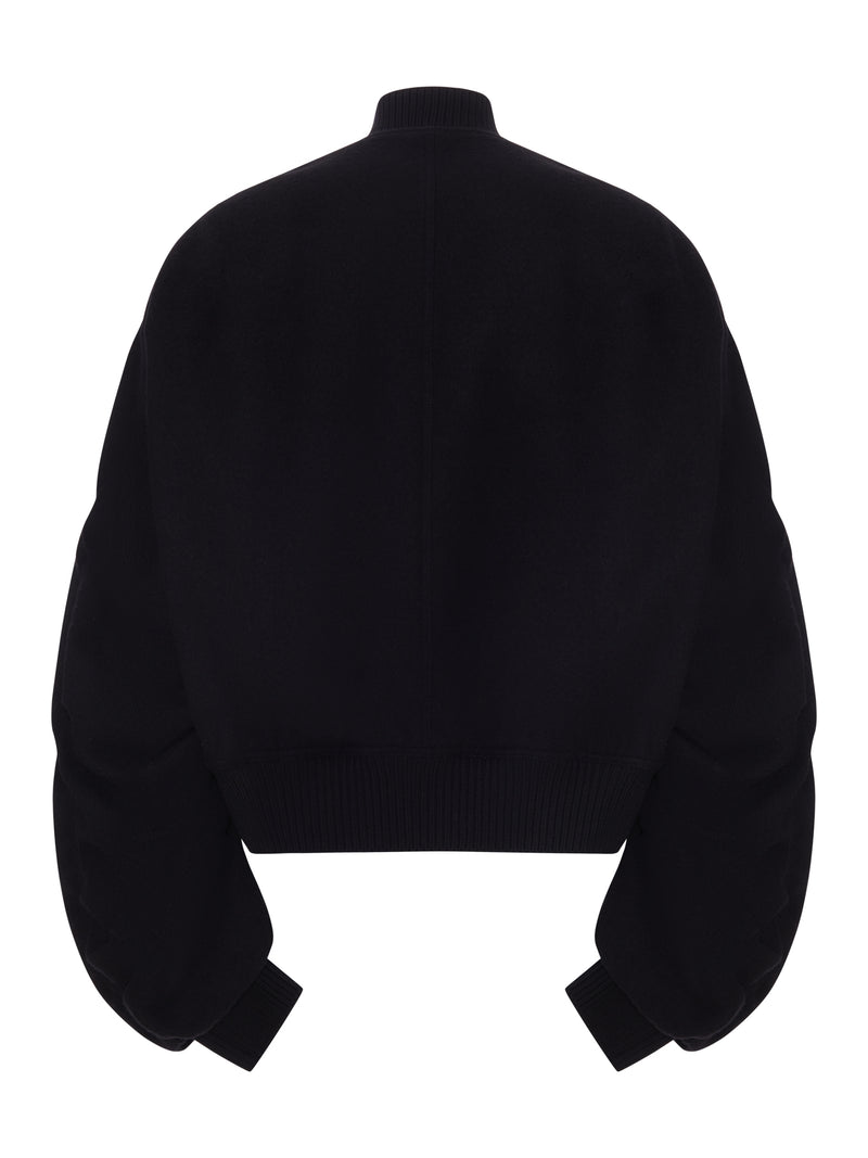 CROPPED BOMBER JACKET WITH VOLUMINOUS SLEEVES