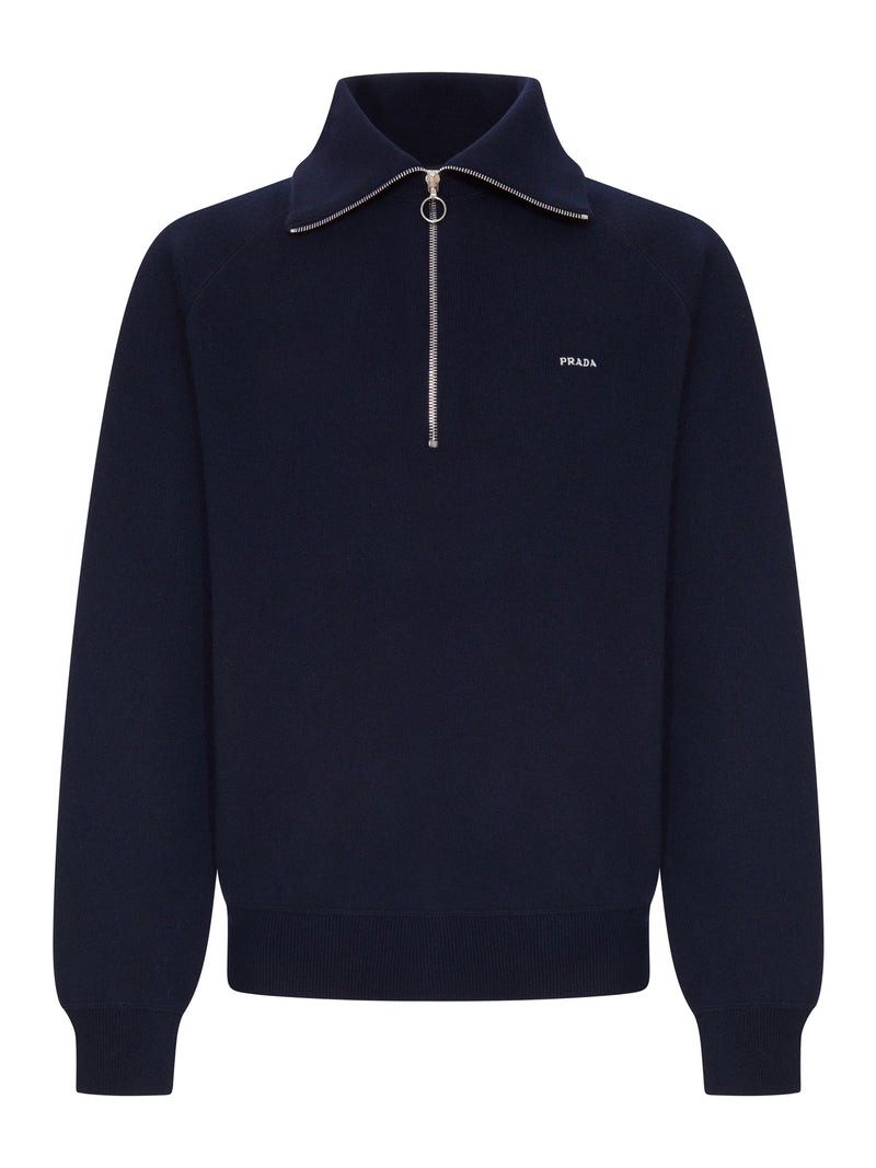 KNITTED POLO SHIRT WITH PRADA LOGO