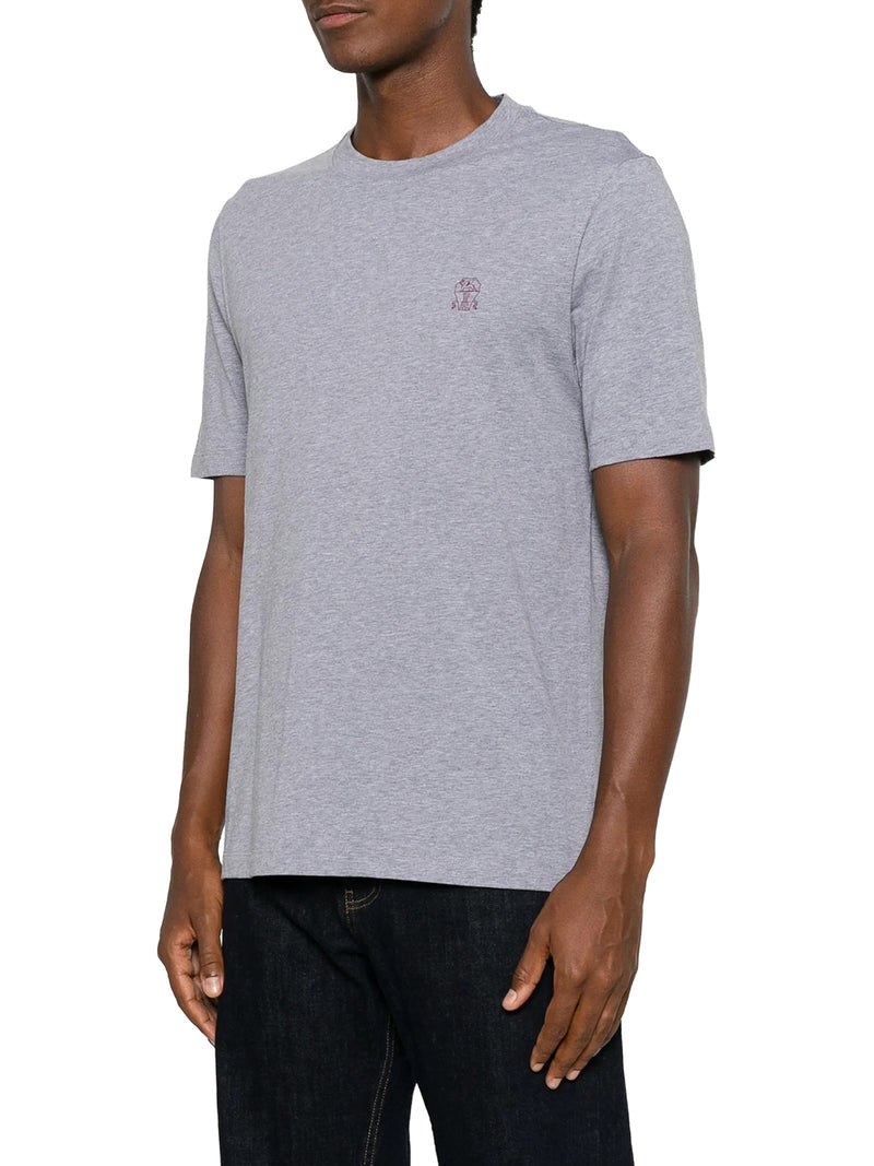 COTTON T-SHIRT WITH CONTRASTING LOGO PRINT