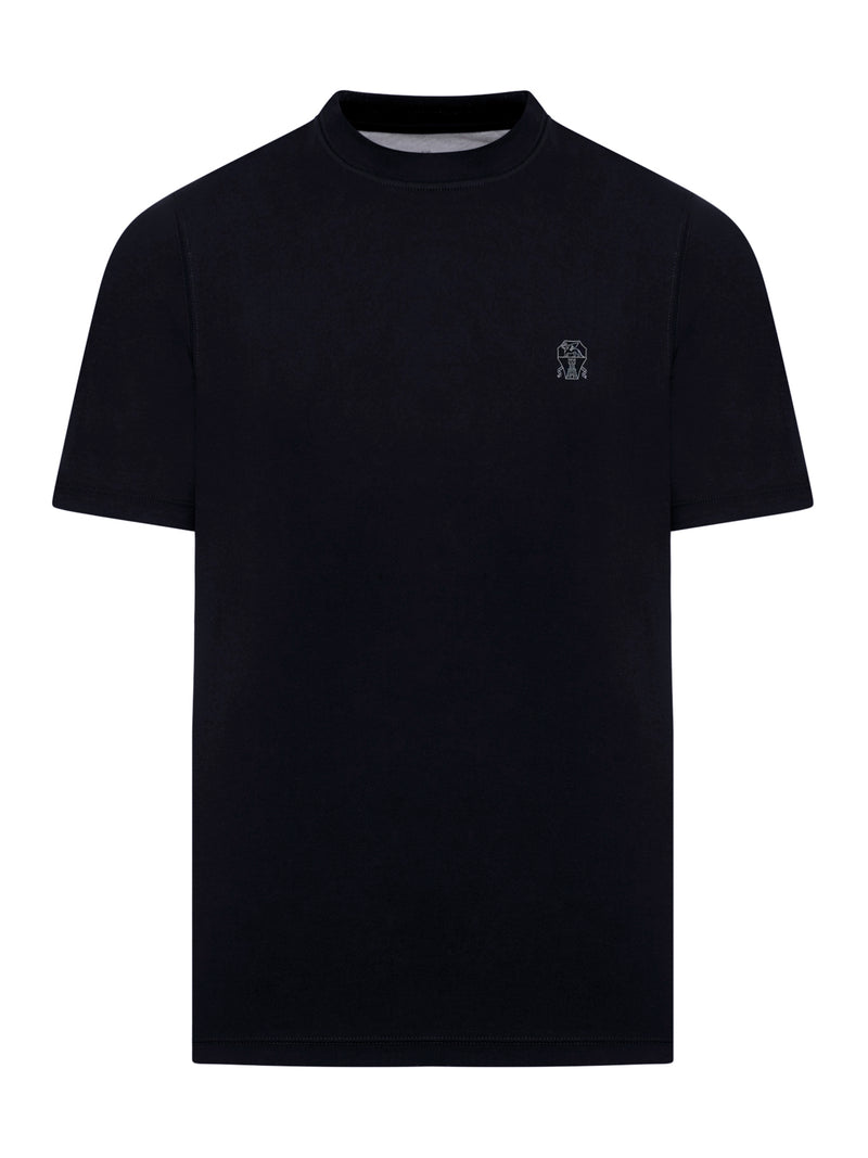 COTTON T-SHIRT WITH CONTRASTING LOGO PRINT