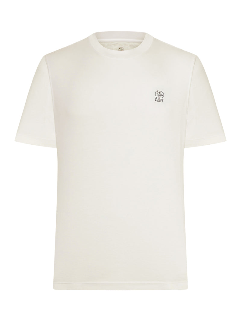 COTTON T-SHIRT WITH CONTRASTING LOGO PRINT