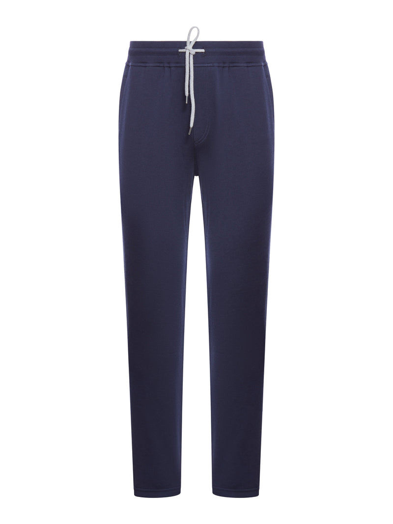 DOUBLE-BAND COTTON, CASHMERE AND SILK SWEATPANTS
