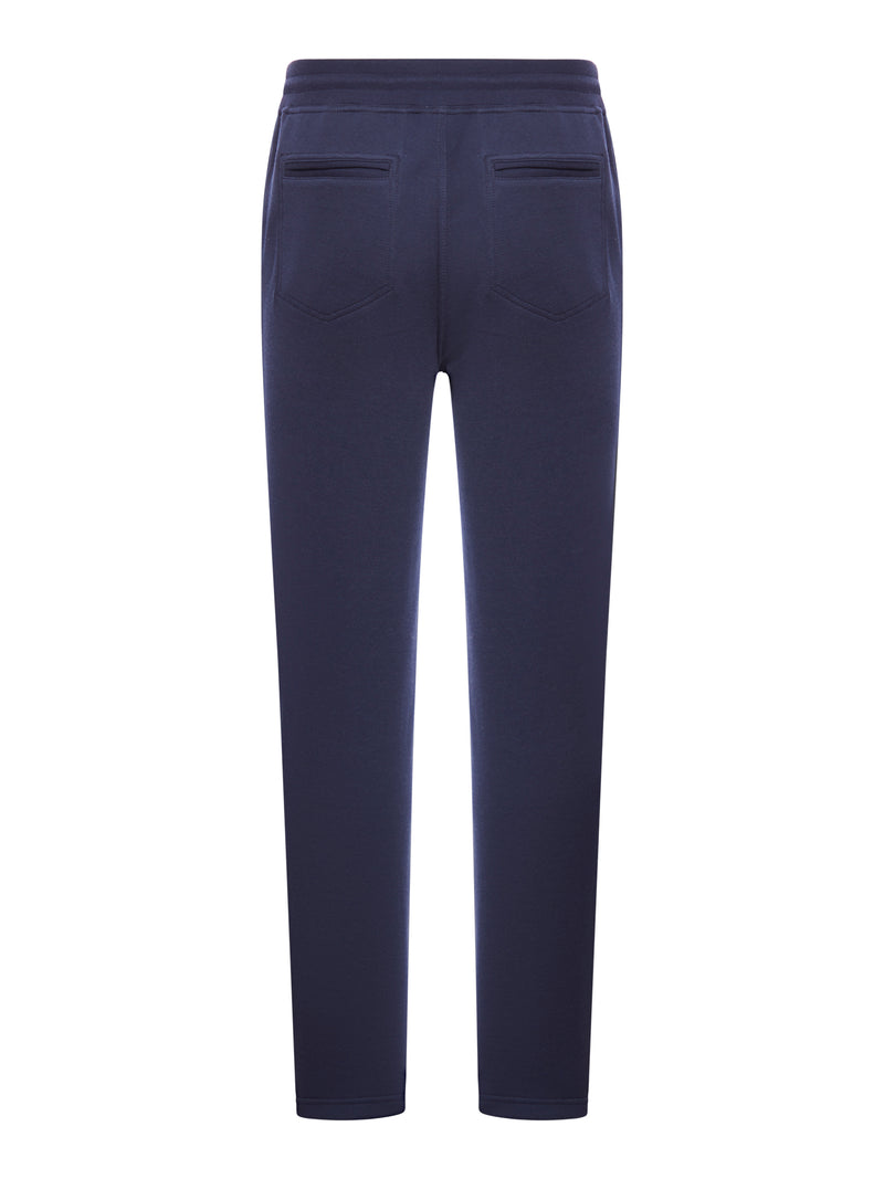 DOUBLE-BAND COTTON, CASHMERE AND SILK SWEATPANTS
