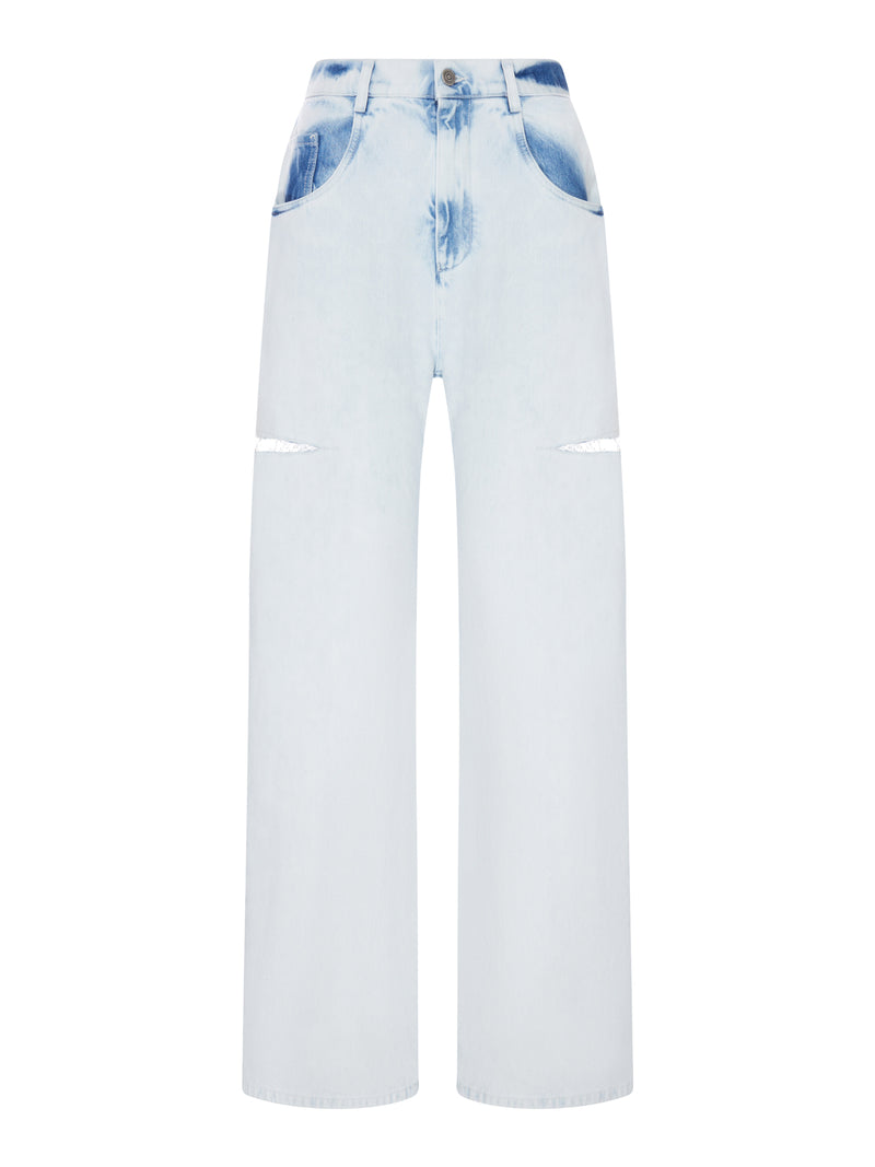 WIDE-LEG JEANS WITH DISTRESSED DETAILS