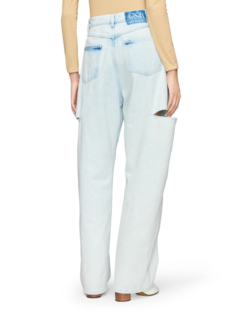 WIDE-LEG JEANS WITH DISTRESSED DETAILS