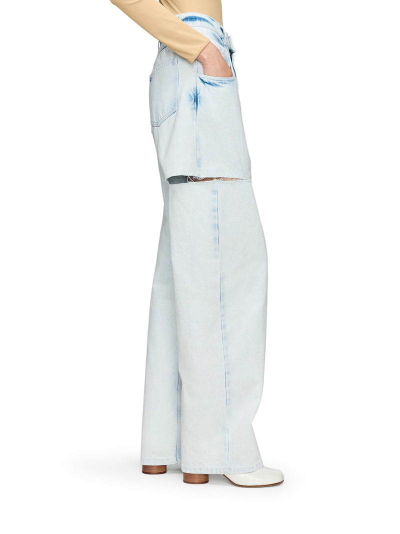 WIDE-LEG JEANS WITH DISTRESSED DETAILS