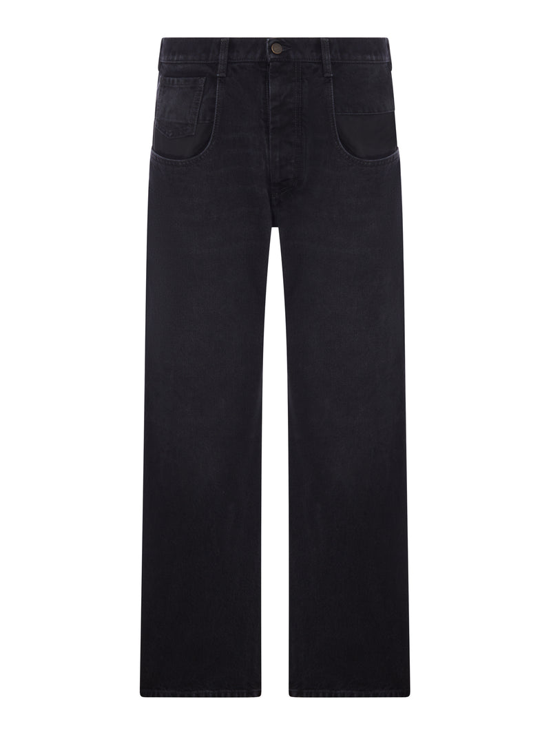 STRAIGHT LEG JEANS IN COTTON DENIM