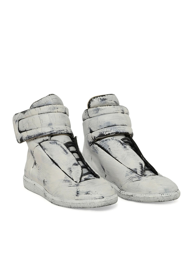 FUTURE MID-TOP SNEAKER IN PATENT WHITE