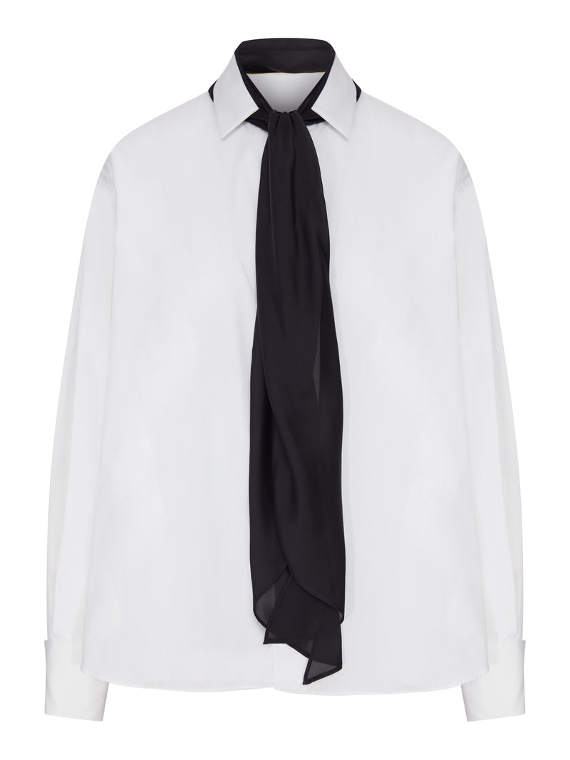 COTTON SHIRT WITH SCARF