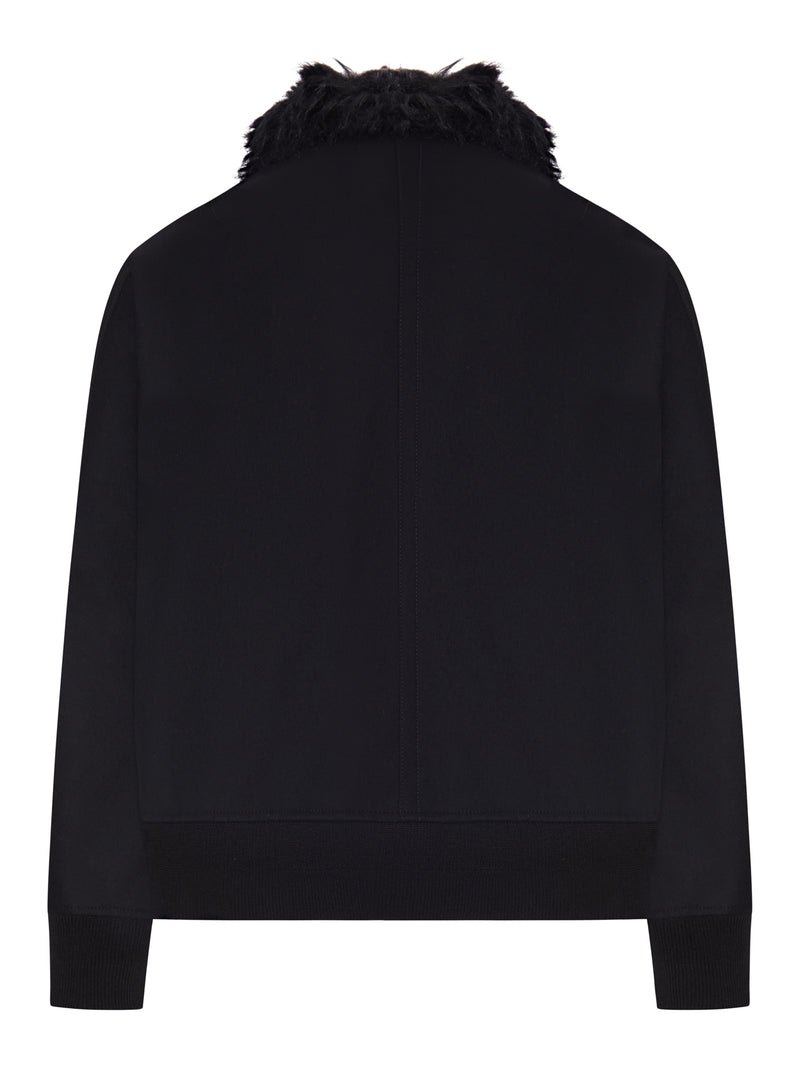 BOMBER JACKET WITH FAUX FUR COLLAR