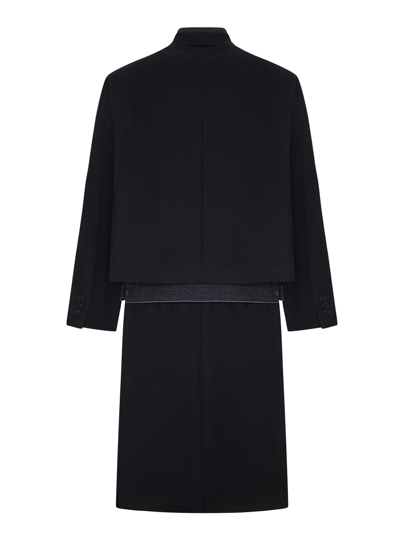 PANELLED COAT WITH DENIM INSERT