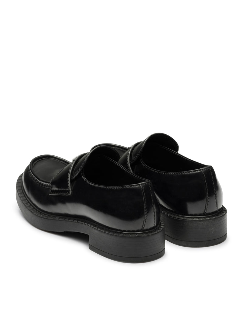 BRUSHED LEATHER LOAFERS WITH LOGO
