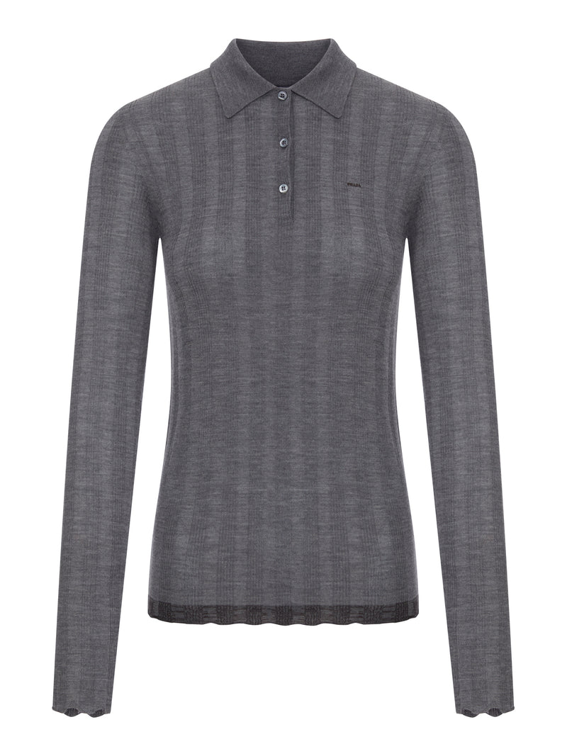 RIBBED KNIT POLO SHIRT WITH LOGO