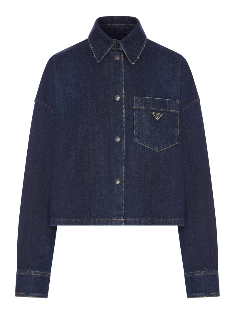 DENIM SHIRT WITH LOGO