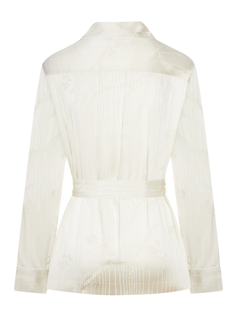 JACQUARD JACKET WITH WAIST BELT