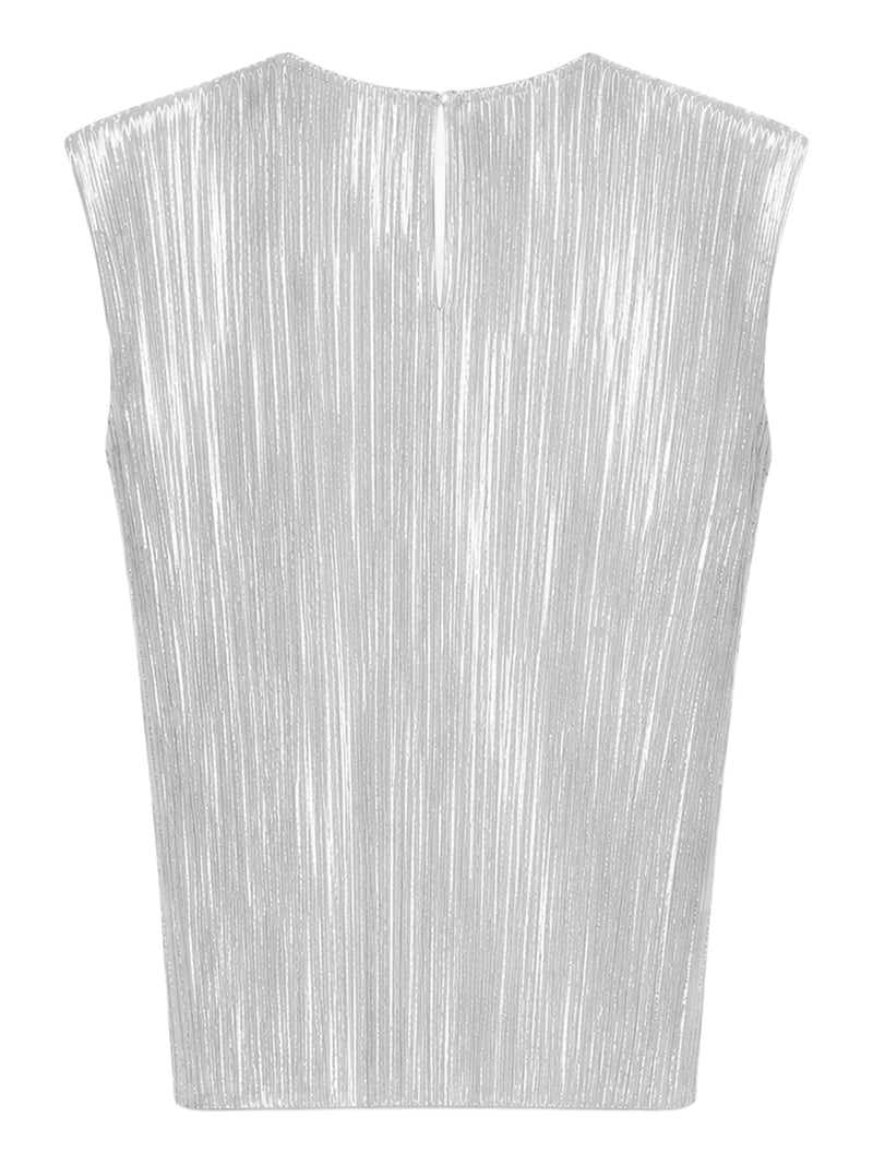 SLEEVELESS TOP WITH IRREGULAR PLEATING