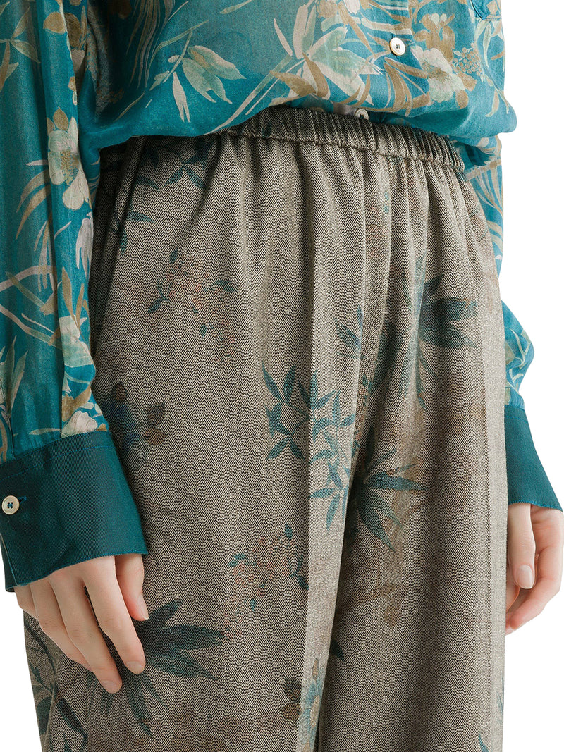 FLORAL PRINT PALAZZO TROUSERS