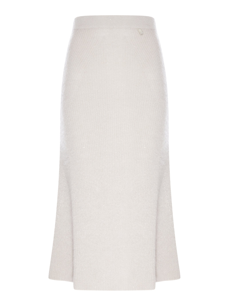KNIT MIDI SKIRT WITH LUREX YARN