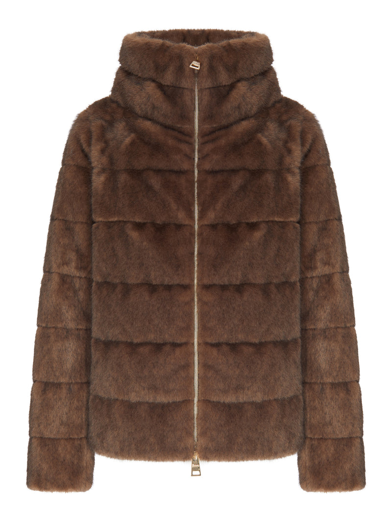 BOMBER JACKET IN FAUX FUR