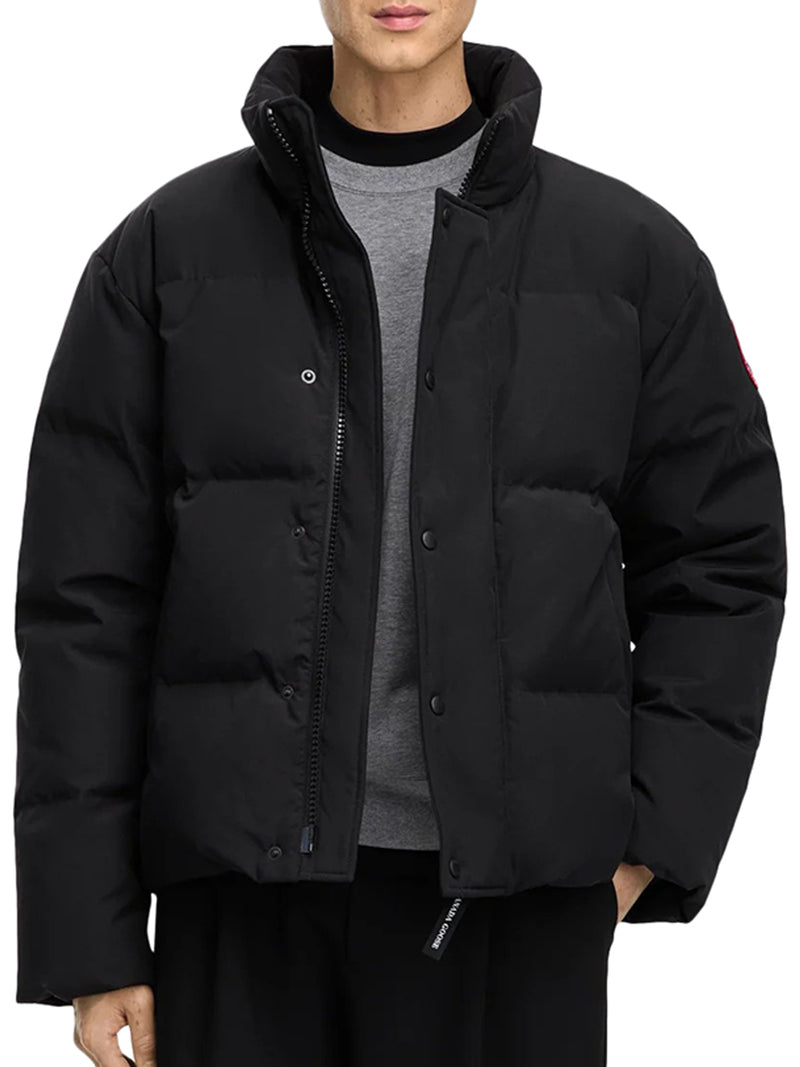 SHORT PADDED DOWN JACKET WITH HIGH COLLAR