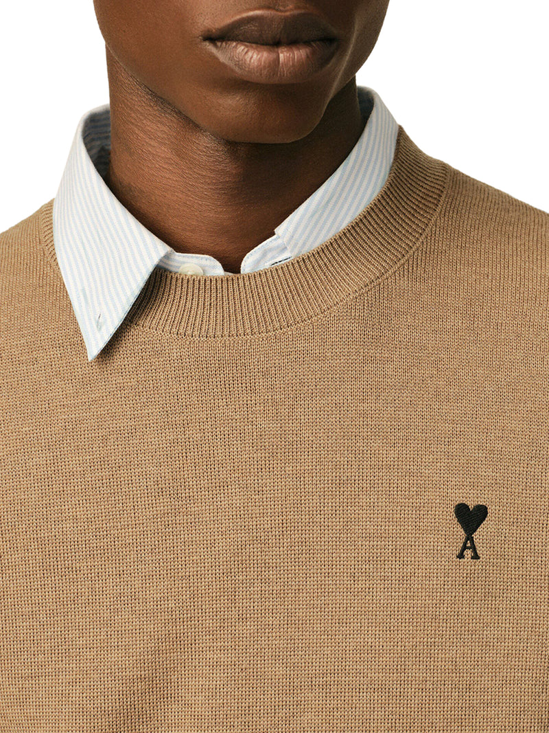 CREWNECK SWEATER AMI DE COEUR IN MERINO WOOL