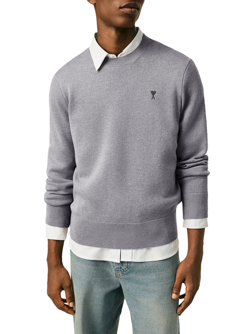 CREWNECK SWEATER AMI DE COEUR IN MERINO WOOL