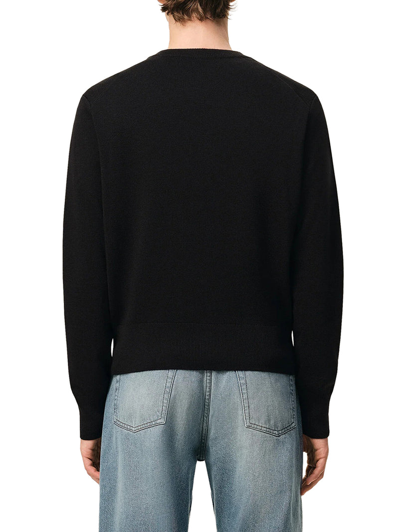 V-NECK KNIT CARDIGAN WITH EMBROIDERED LOGO