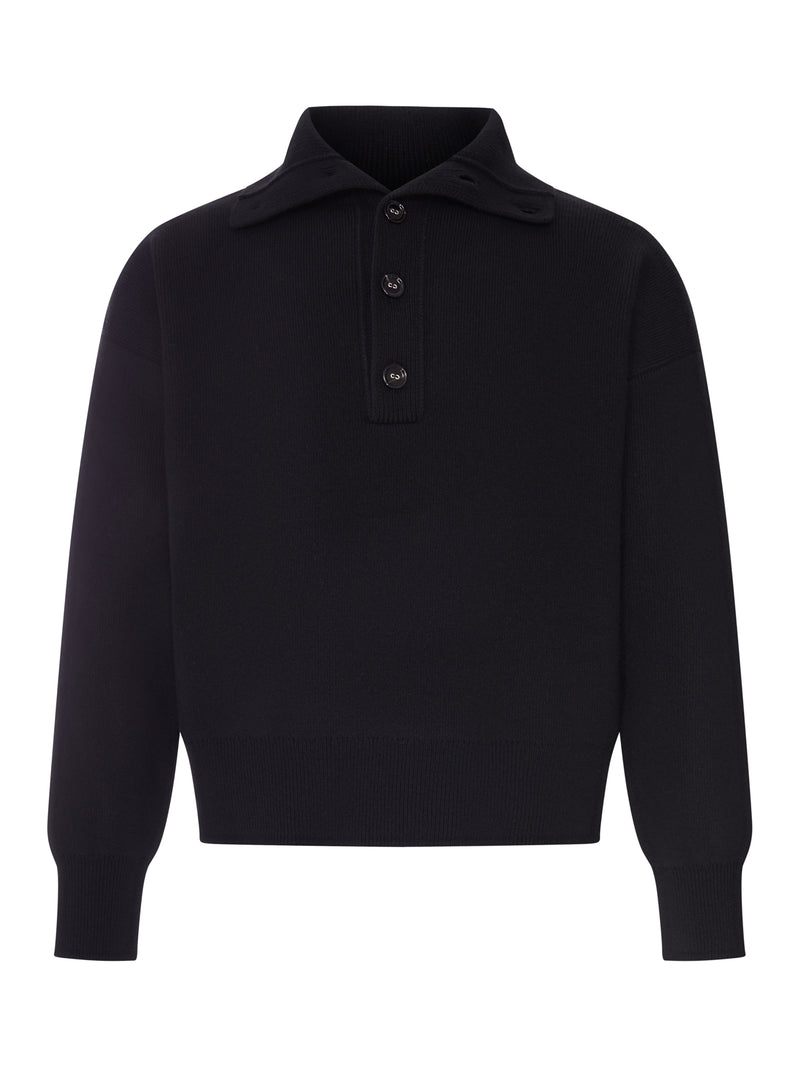 WOOL SWEATER WITH POLO COLLAR