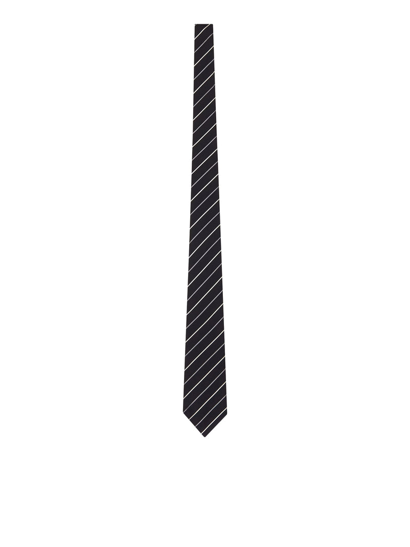 WIDE STRIPED SILK JACQUARD TIE