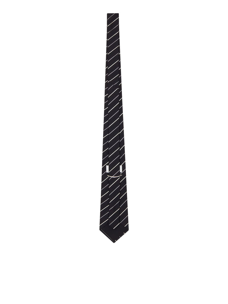 WIDE STRIPED SILK JACQUARD TIE