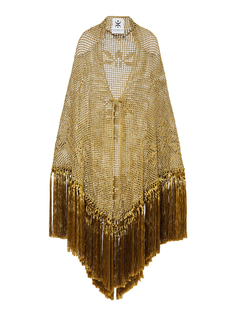 CUPRO AND SILK ROSA CAPE SHAWL