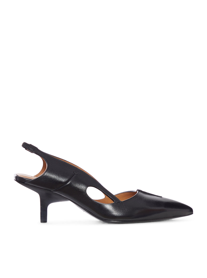 LEATHER SLINGBACK WITH CUT-OUT DETAILS