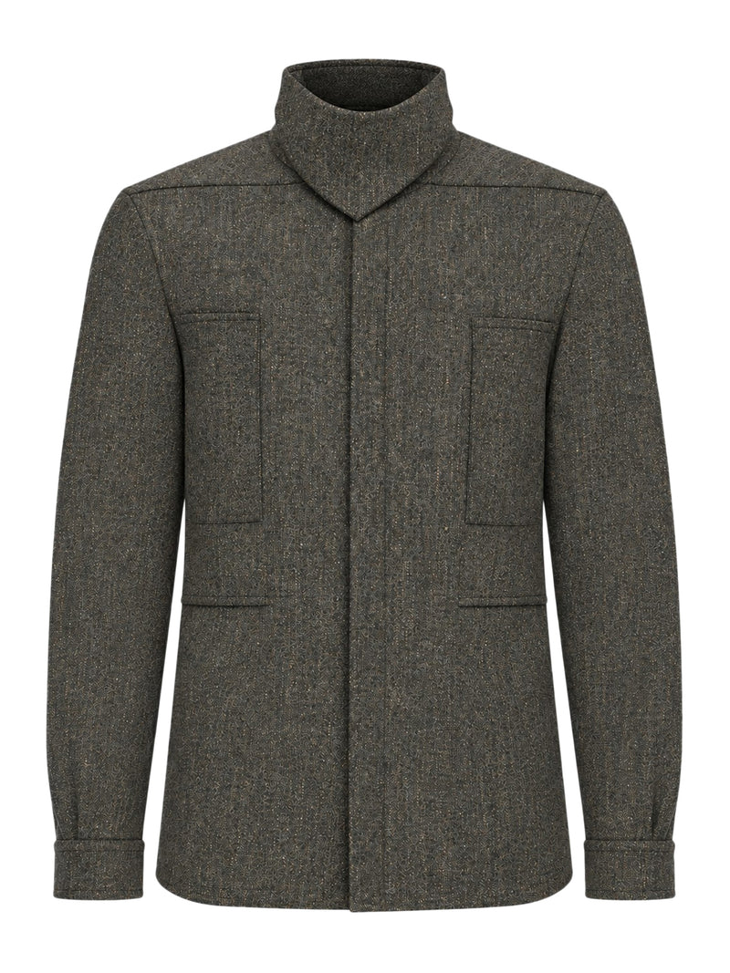 HIGH-NECK OVERSHIRT WITH A SOFT ENVELOPING FEEL