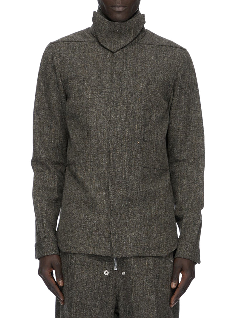 HIGH-NECK OVERSHIRT WITH A SOFT ENVELOPING FEEL
