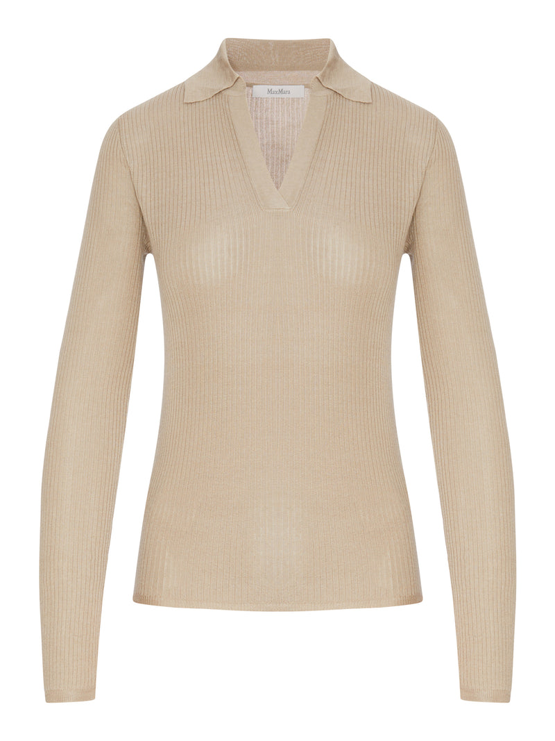 CASHMERE AND SILK POLO SWEATER
