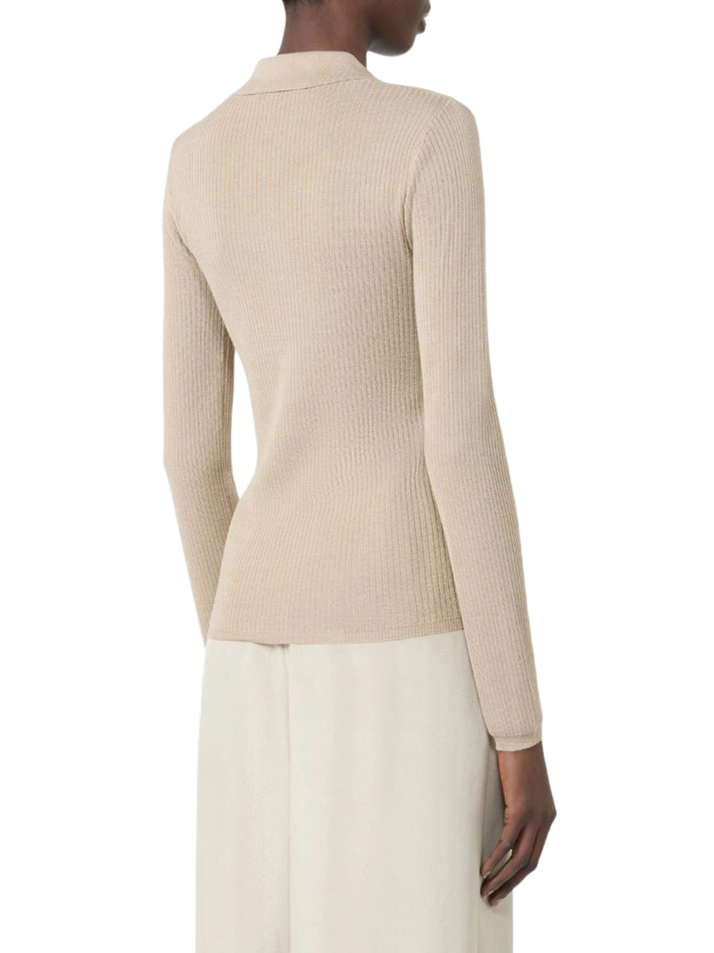 CASHMERE AND SILK POLO SWEATER