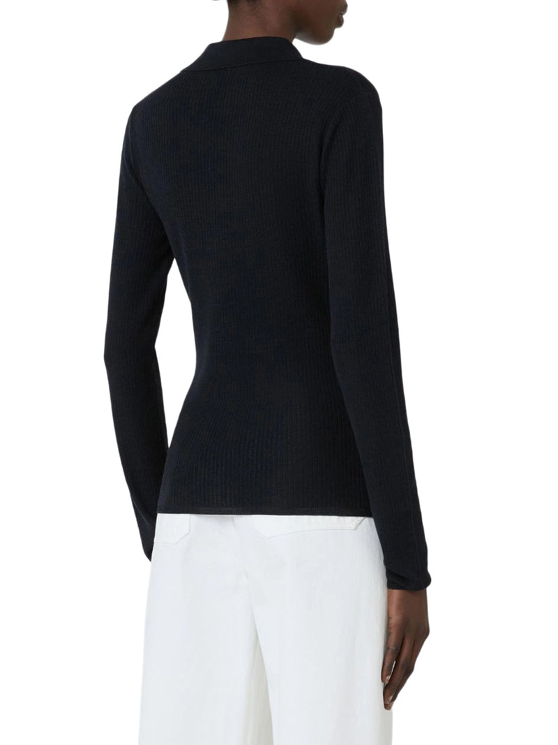 CASHMERE AND SILK POLO SWEATER