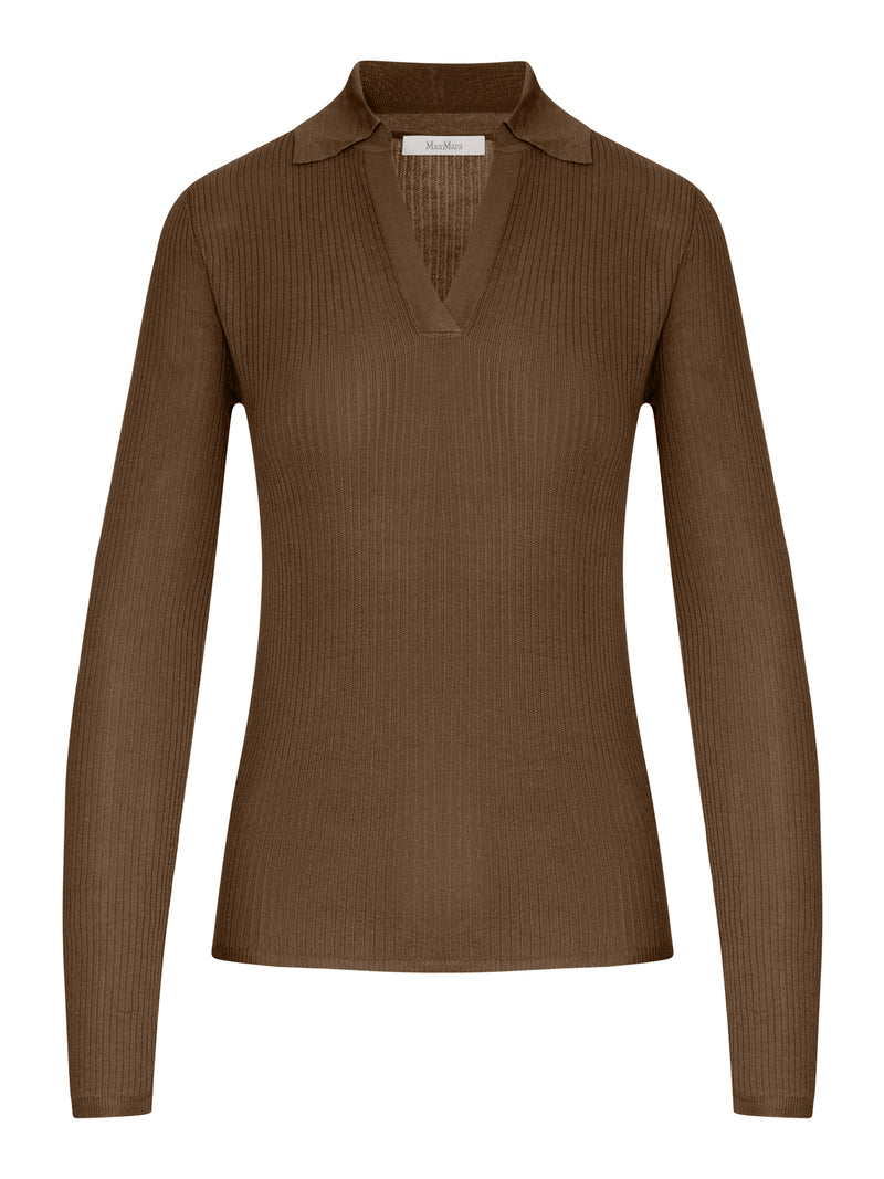 CASHMERE AND SILK POLO SWEATER