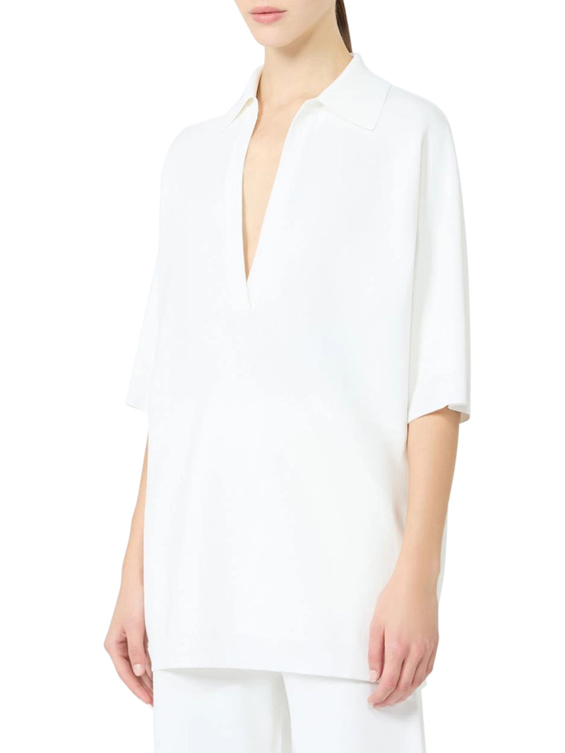 LONG VISCOSE CREPE SWEATER