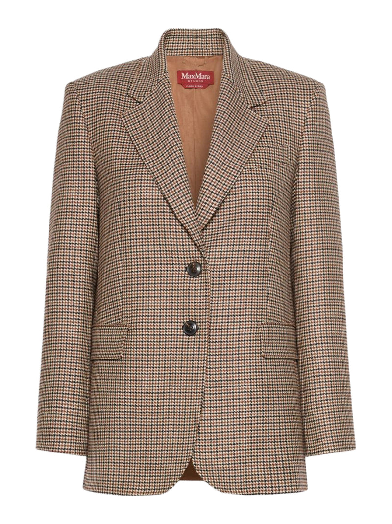 SINGLE-BREASTED YARN-DYED WOOL BLAZER