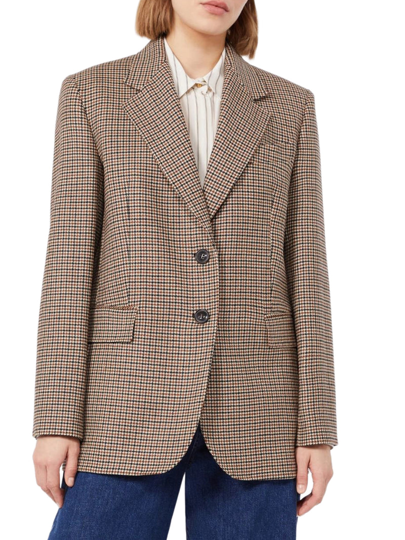 SINGLE-BREASTED YARN-DYED WOOL BLAZER
