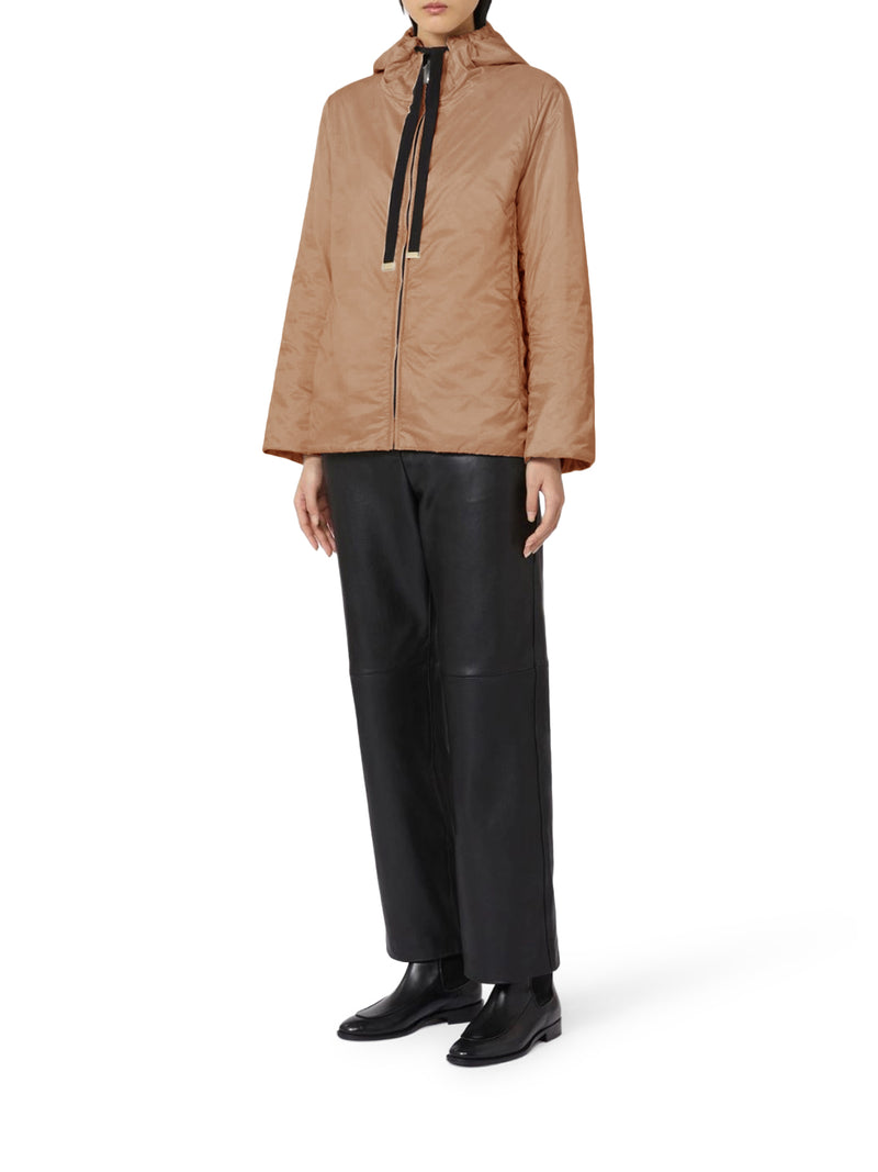 PADDED JACKET WITH HOOD IN WATERPROOF CANVAS