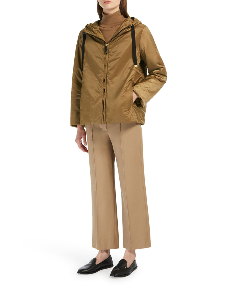 PADDED JACKET WITH HOOD IN WATERPROOF CANVAS