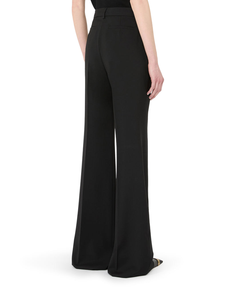 FLARED TROUSERS IN PURE NATURAL STRETCH WOOL