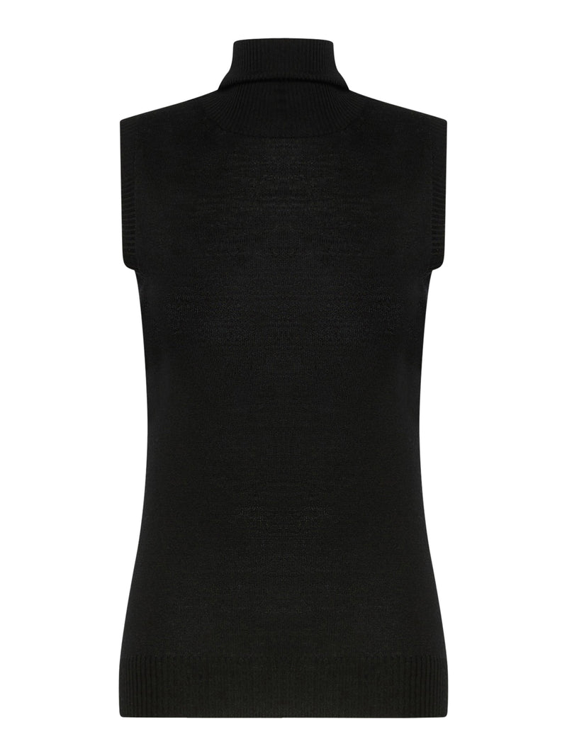SLEEVELESS TOP IN PURE WOOL