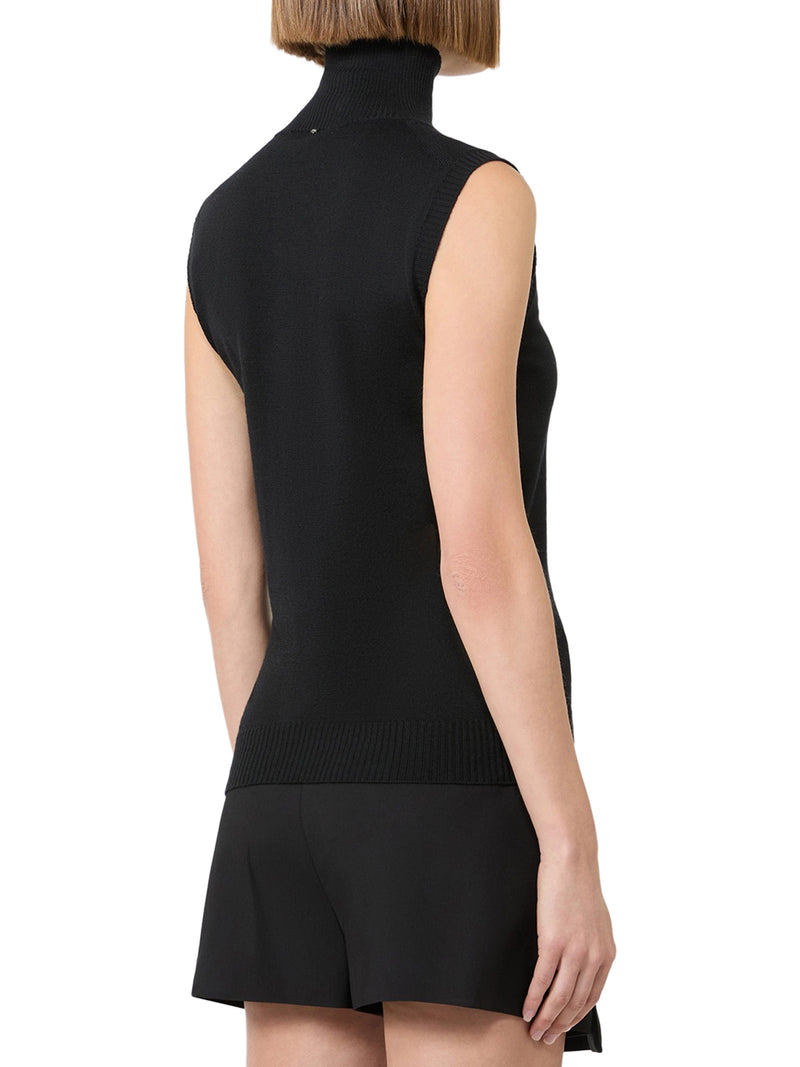 SLEEVELESS TOP IN PURE WOOL