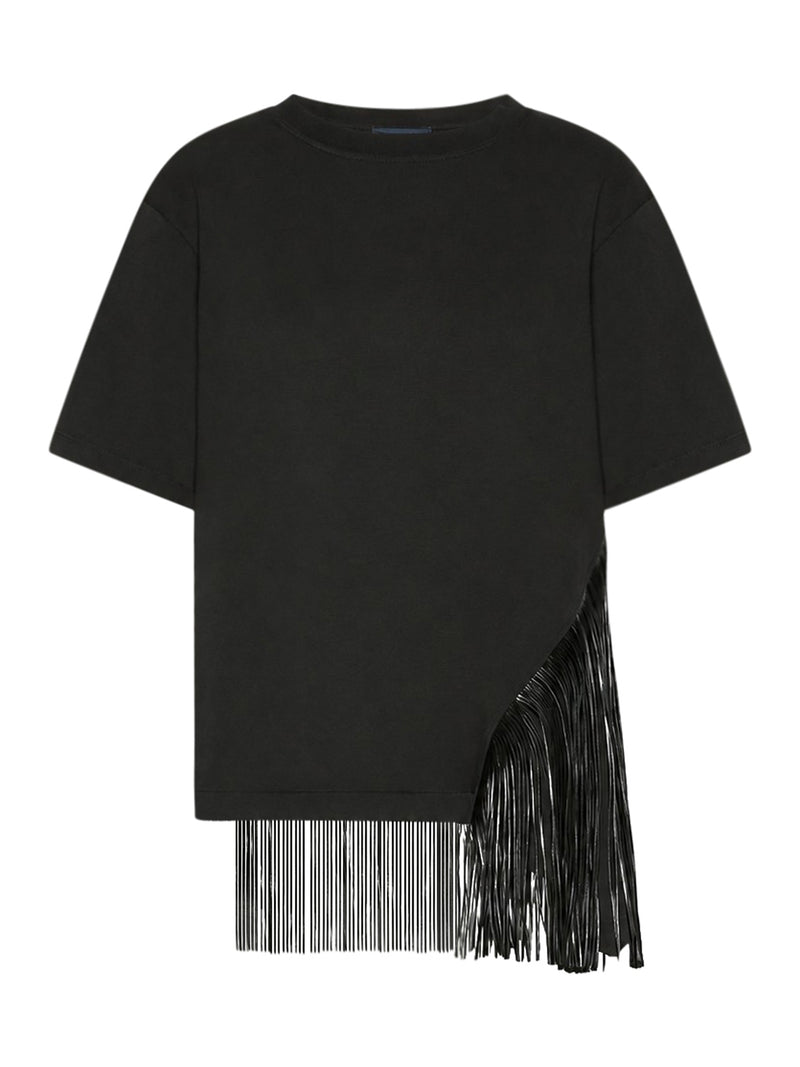 COTTON T-SHIRT WITH FRINGES